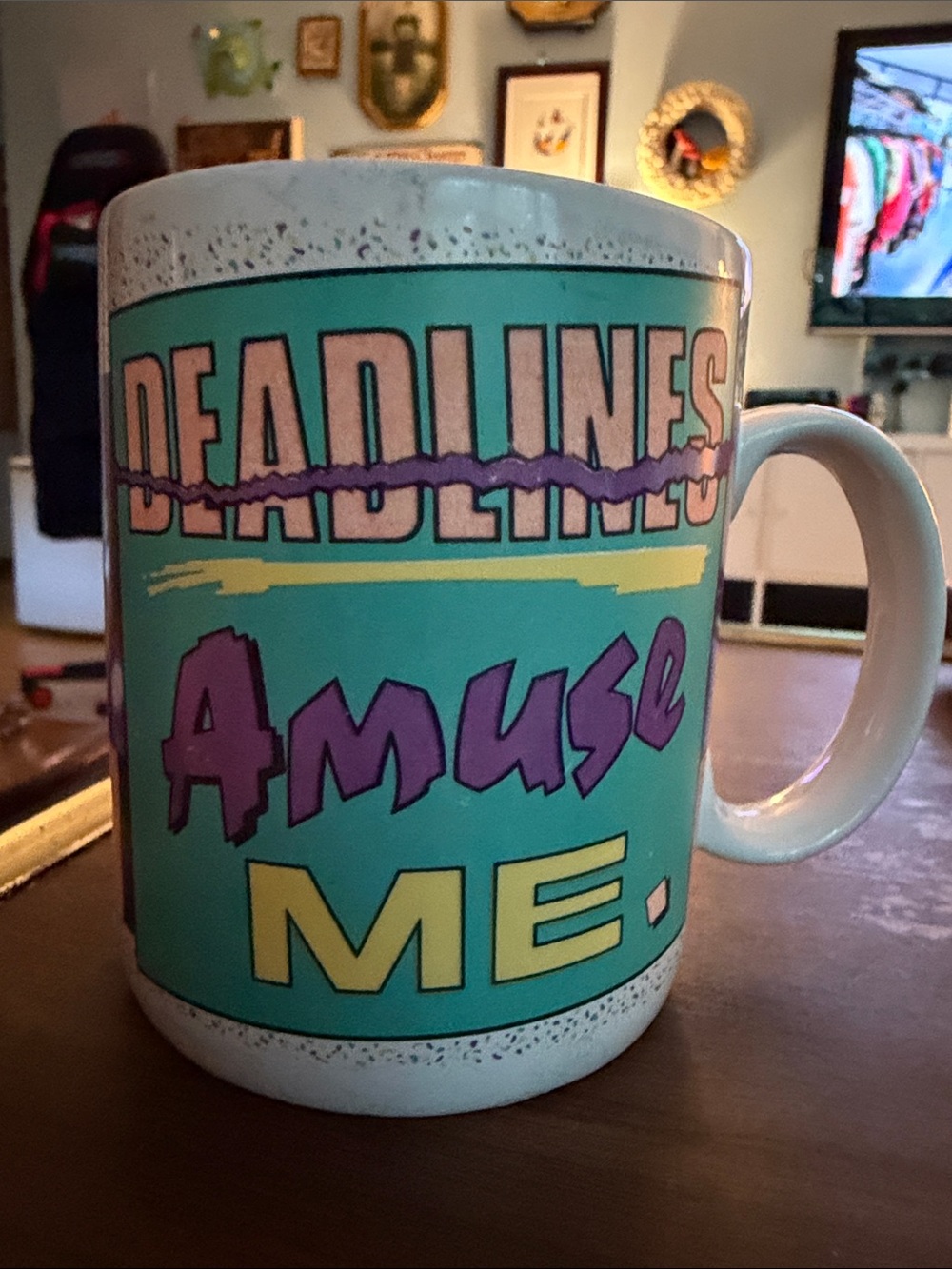 Vintage 1980/90s Deadlines Amuse Me Coffee Mug